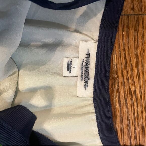 Thakoon for Target Trapeze Dress Sz 7 Green and Navy - Picture 4 of 5